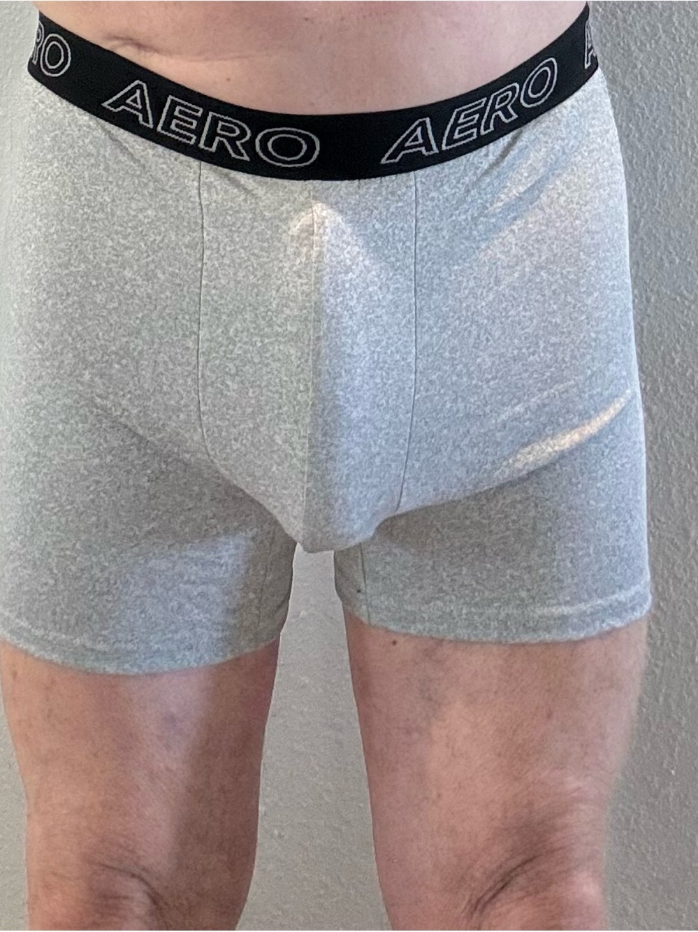 Aeropostale Light Gray Men's Boxer Briefs with Black Logo Waistband